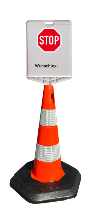 UvV ECOSIGN Leitkegel 70 cm + Verkehrszeichen / Schild Gesamthöhe ca. 1 m