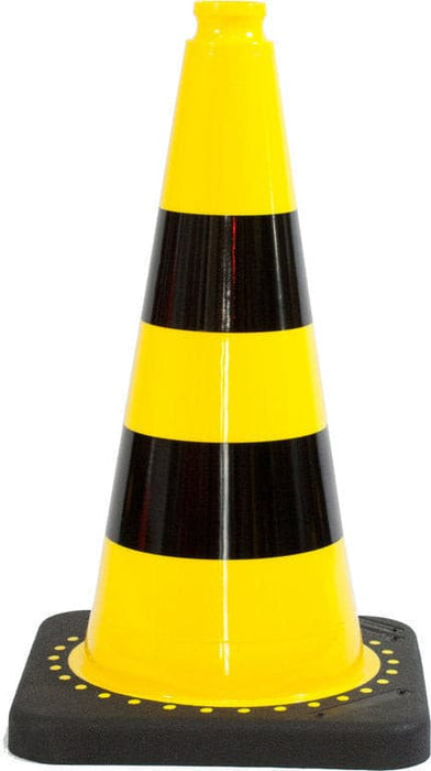 Leitkegel Blinkleuchte Cony + UvV Flex Leitkegel 50 cm gelb, schwarz.