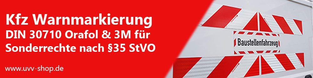 Warnmarkierung Sonderfahrzeuge Set links + rechts 141mm x 9 m Rolle, 134,95