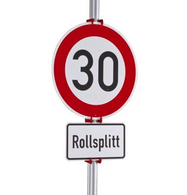 UvV-Shop UvV Klemmschellen (Typ K1) Set 8 Schilderklemmen mit Ösenschraube Verkehrszeichen Baustellen Standard Klemme K1 (rot)