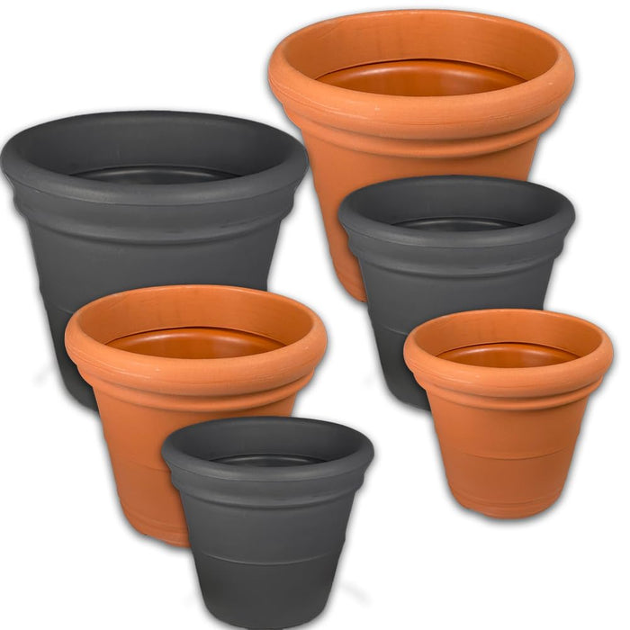 Design-Pflanztopf Lugano aus Kunststoff XXL Blumentopf Terracotta oder