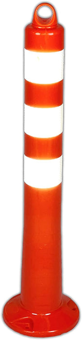 UvV Absperrpfosten 75 cm orange flexibel reflektierend als Absperrung inkl. Kette + Befestigung