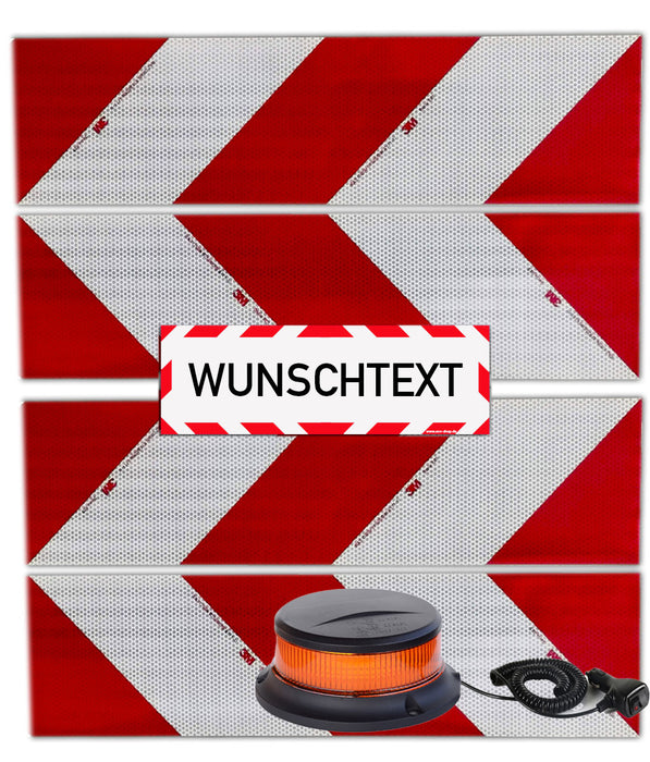 3M Kfz-Warnmarkierung 823i + Schild 45 x 15 cm magnetisch + Rundumleuchte als Set