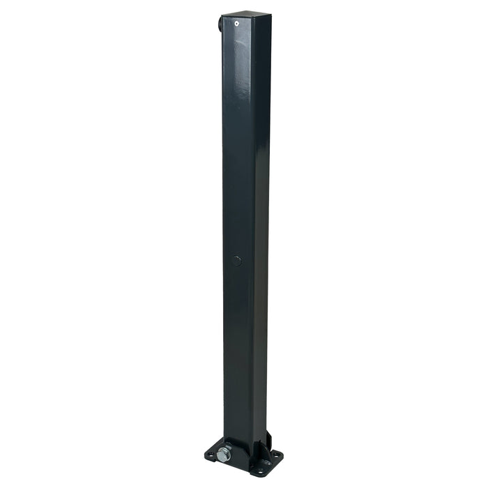 UvV-Shop UvV Design Absperrpfosten Comfy 70x70mm klappbar Stahl feuerverzinkt pulverbeschichtet + Reflexfolie Halbzylinder mit 3 Schlüsseln ohne Folie