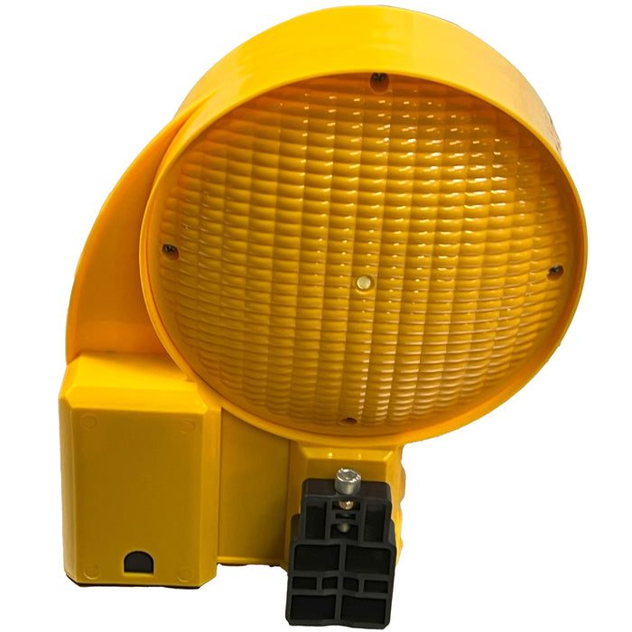 UVWARN Bakenleuchte gelbe LED + 1 Batterie 6 Volt 200mm Linse L6 DIN EN12352 einseitig