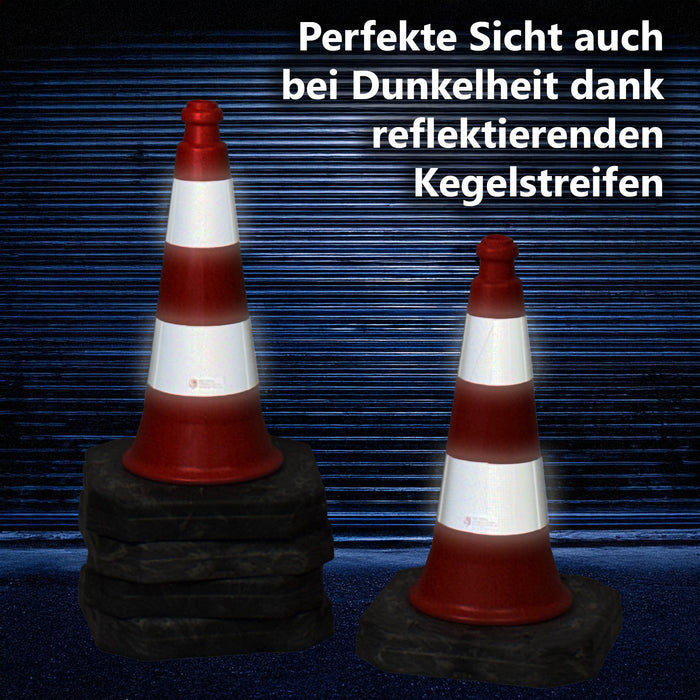 UvV Bigfoot EVO Verkehrsleitkegel 50 cm | 2,4 kg | RA1 Reflexfolie