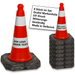 UvV-Shop UvV Bigfoot EVO Verkehrsleitkegel 50 cm | 2,4 kg | RA1 Reflexfolie 8er Set mit Wunschtext Logo