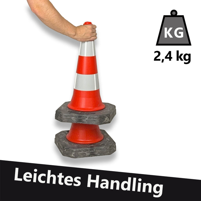 UvV Bigfoot EVO Verkehrsleitkegel 50 cm | 2,4 kg | RA1 Reflexfolie