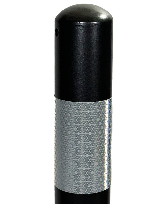 UvV-Shop UvV Skive Absperrpfosten Eisenglimmer Ø60 mm herausnehmbar Dreikantschloss feuerverzinkt Folie silber RA2 C ohne Ösen