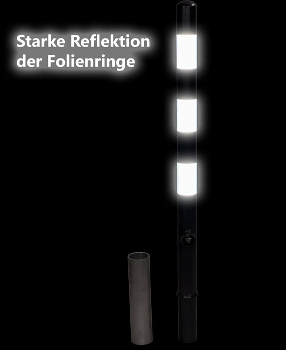 UvV-Shop UvV Skive Absperrpfosten Eisenglimmer Ø60 mm herausnehmbar Dreikantschloss feuerverzinkt Folie silber RA2 C ohne Ösen