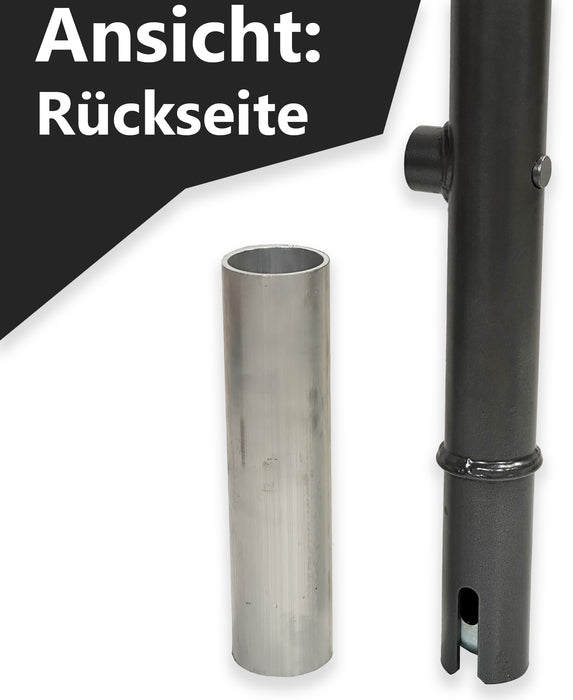 UvV-Shop UvV Skive Absperrpfosten Eisenglimmer Ø60 mm herausnehmbar Dreikantschloss feuerverzinkt Folie silber RA2 C ohne Ösen