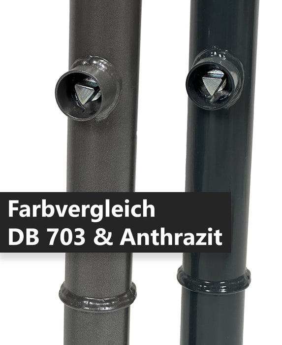 UvV-Shop UvV Skive Absperrpfosten Eisenglimmer Ø60 mm herausnehmbar Dreikantschloss feuerverzinkt Folie silber RA2 C ohne Ösen