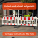 UvV-Shop UvV Absperrgitter ES-King 2 Meter Schrankenzaun ES + Set 4 Absturzsicherungen + 5 K1 Fußplatten mit RA1 oder RA2 (ES-King-Gitter-RA1)