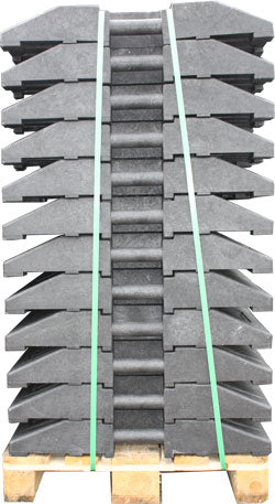 UvV-Shop Palette Fußplatte Typ K1 - 28 kg, mit 60 x 60 und 40 mm Öffnungen, für Absturzsicherungen, City-Baken