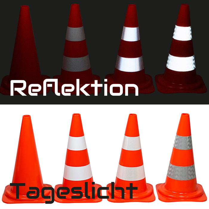 UvV Leitkegel Pylon 50cm Orange RA2/C Reflexstreifen stapelbar 1,2 kg