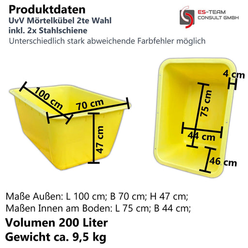 Mörtelwannen (auch als Pflanz- oder Futtertrog) - 200 Liter - Profi