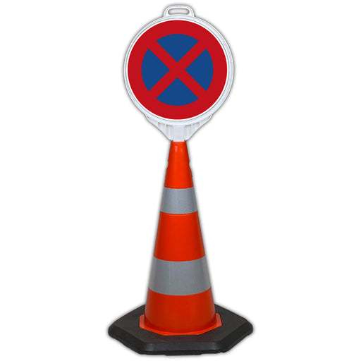 UvV-Shop UvV ECOSIGN Leitkegel 70 cm + Verkehrszeichen / Schild Gesamthöhe ca. 1 m Absolutes Halteverbot VZ-283