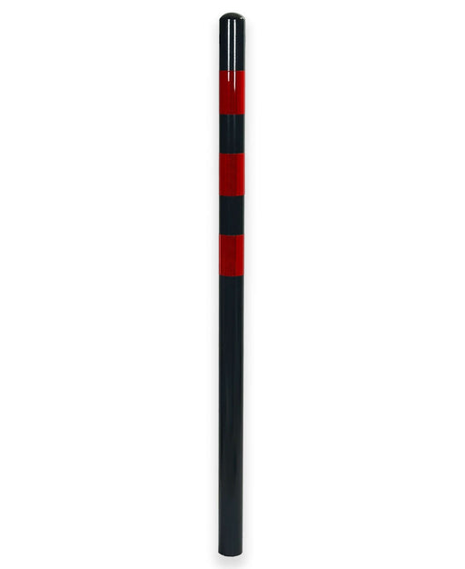 UvV-Shop UvV SteelOn - Stilpoller Absperrpfosten Stahl ø60 mm ortsfest zum Betonieren feuerverzinkt, pulverbeschichtet Anthrazit (RAL 7016) mit roter Reflexfolie