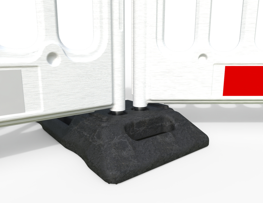 UvV-Shop Future ASS Schrankenzaun TL Set 4 x 2m + 5 x K1 Fußplatten Absperrset gem. RSA Folie RA1 + Logo