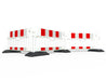UvV-Shop Future ASS Schrankenzaun TL Set 4 x 2m + 5 x K1 Fußplatten Absperrset gem. RSA Folie RA1 + Logo