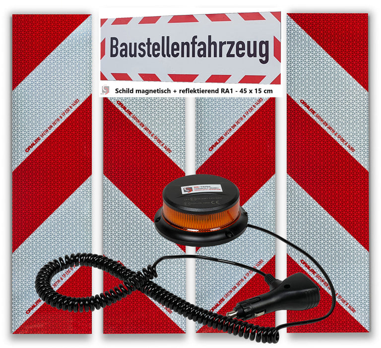 UvV Kfz Warnmarkierung DIN30710 Magnetset + FLASH LED Blitzer Magnet