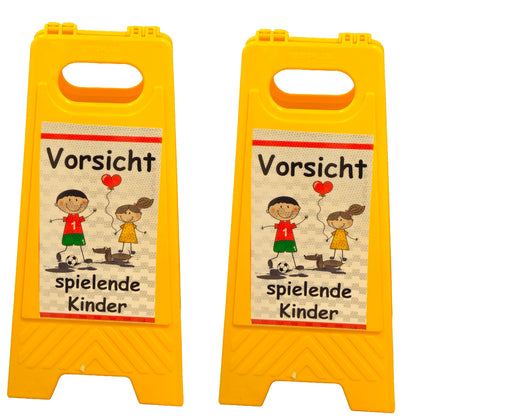 UvV-Shop 2 Stück Kinder Warnschild Aufsteller Vorsicht spielnde Kinder