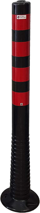 Schwarze Premium flexible überfahrbare Absperrpfosten Absperrpoller 100cm reflektierend
