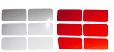 Reflexfolie ORALITE Weiß und Rot (Weiß u. Rot 60mmx30mm) als Set.