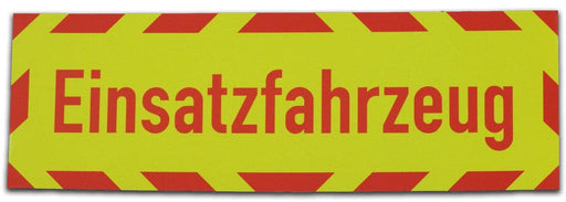 Kfz reflektierendes Magnetschild -Einsatzfahrzeug-rot-gelb rote Schrift.