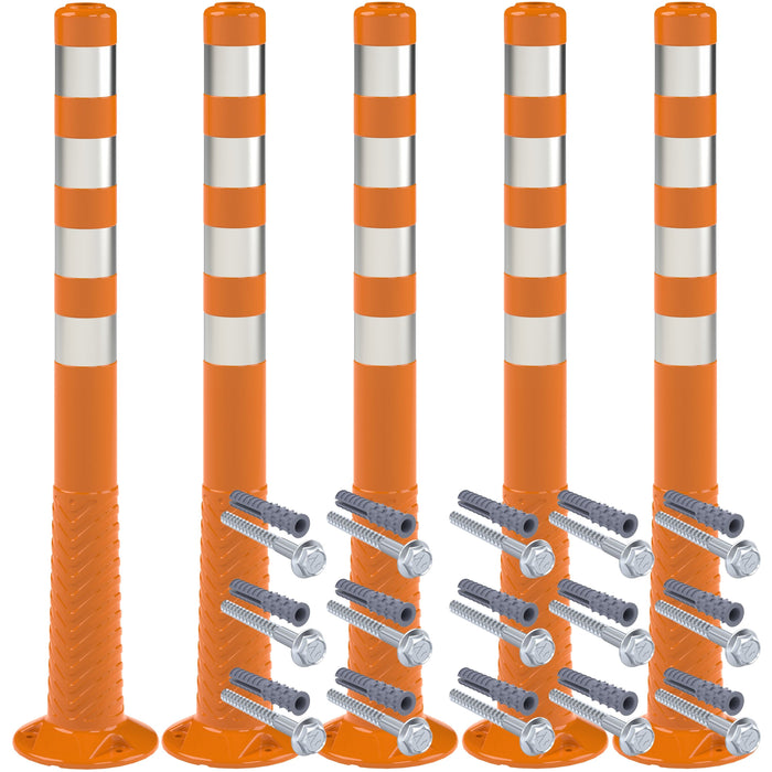 UvV flexible orange Absperrpfosten 100cm 4 Reflexstreifen inkl. Befestigungsmaterial.