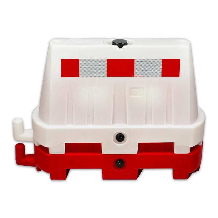 Reflexfolie Schrammbord, Fahrbahnteiler 60 x 10 cm rot, weiß beidseitig beklebt