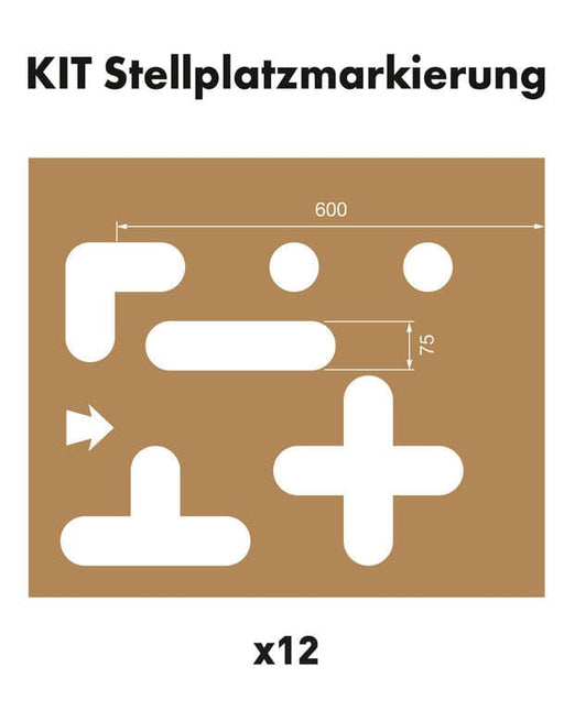 Bodenmarkierung Schablonensatz Kit 9 - Stellplatzmarkierungen.