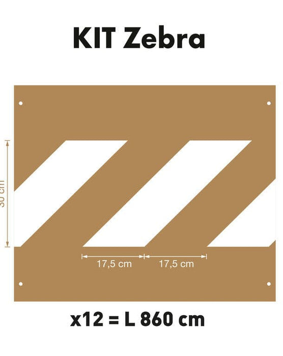 Bodenmarkierung Schablonensatz Kit 10 - Zebra (Diagonal).