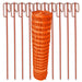 Fangzaun 50 m x 1,2m orange 200g qm + 10 Absperrhalter 1,5m rot.