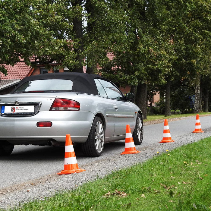 Leitkegel Absperrpylonen 2 Stück Warnkegel 50 cm Verkehrskegel Pylone tagesleuchtend.