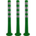 3 x flexible grüne Absperrpfosten Poller weiß reflektierend Set 75 oder 100 cm.