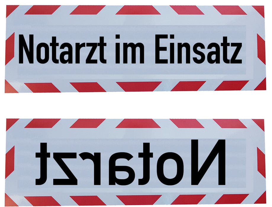 Notarzt im Einsatz Kfz Magnetschild, Aufkleber +Notarzt Spiegelschrift 30x10cm.