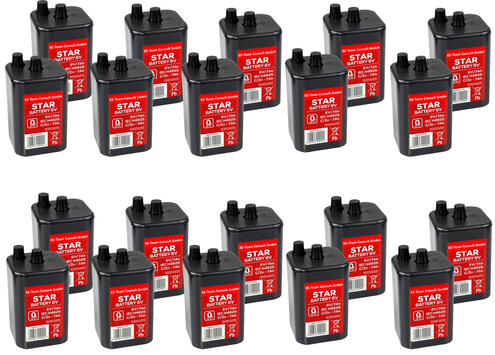 10x Panasonic Red Zinc 4R25 Batterie Block - 6V / 7000mAh - 6V Blockbatterie  für Baustelle
