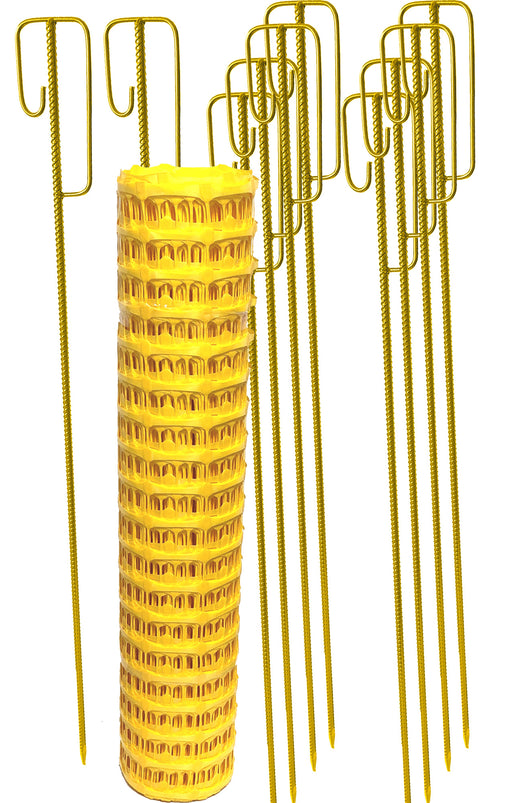 UvV-Shop UvV Profi Fangzaun SOLIDO als Set 50m 7,5kg +10 Halter Baustellen Absperrzaun Farbe: Gelb-Gelb