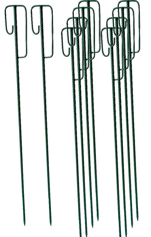 UvV-Shop UvV 10 x Absperrleinenhalter Laterneneisen Ø14 Länge 1,20 m für Warnband, Absperrketten, Fangzaun Grün