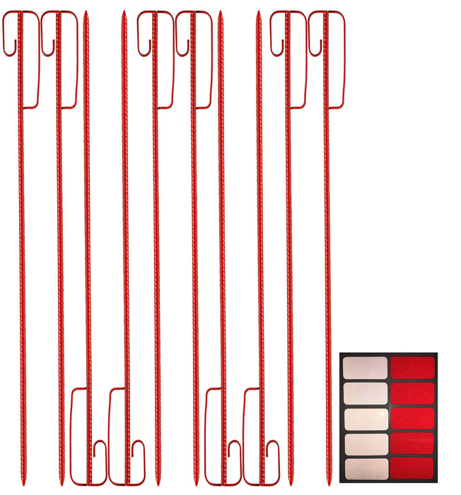 Absperrleinenhalter rot 1200 mm lang + 10 Reflexsticker.