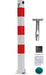Stahl Absperrpfosten Comfy 70x70mm weiß-rot klappbar Zylinderschloss +Bodenanker.