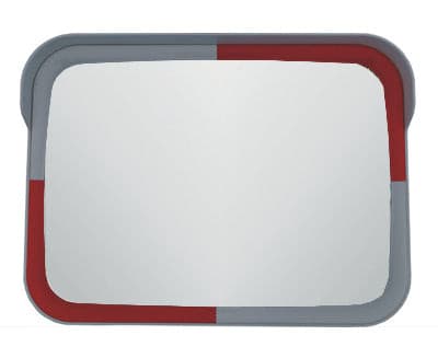 Verkehrsspiegel VS 1 aus Acrylglas mit rot-weißen Rahmen