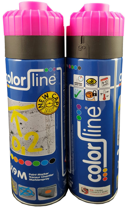UvV Set 2 Dosen Markierungsfarben, Bauspray Farbdosen 500ml Paint Marker ColorLine
