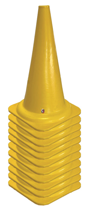 UvV POLY Leitkegel PVC gelb Set 10 Stück gelbe Warnkegel flexibel 50 cm