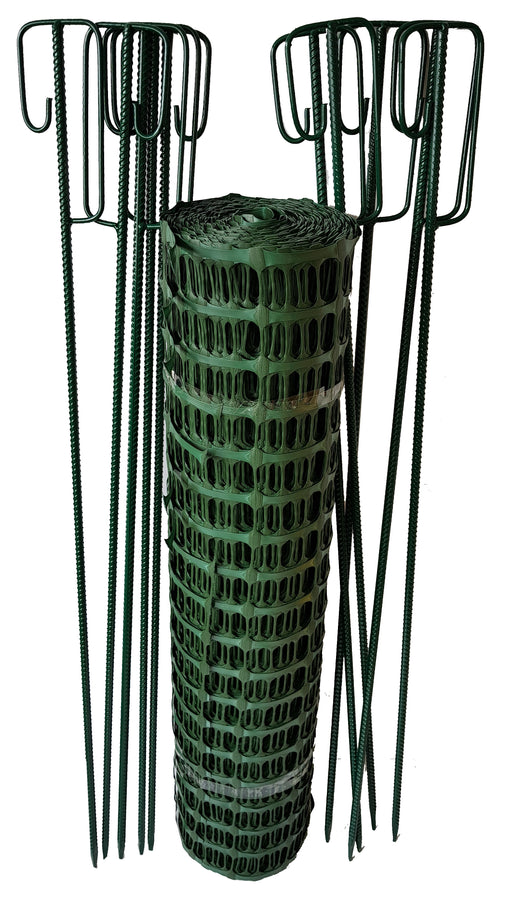 UvV-Shop UvV Profi Fangzaun SOLIDO als Set 50m 7,5kg +10 Halter Baustellen Absperrzaun Farbe: Grün-Grün