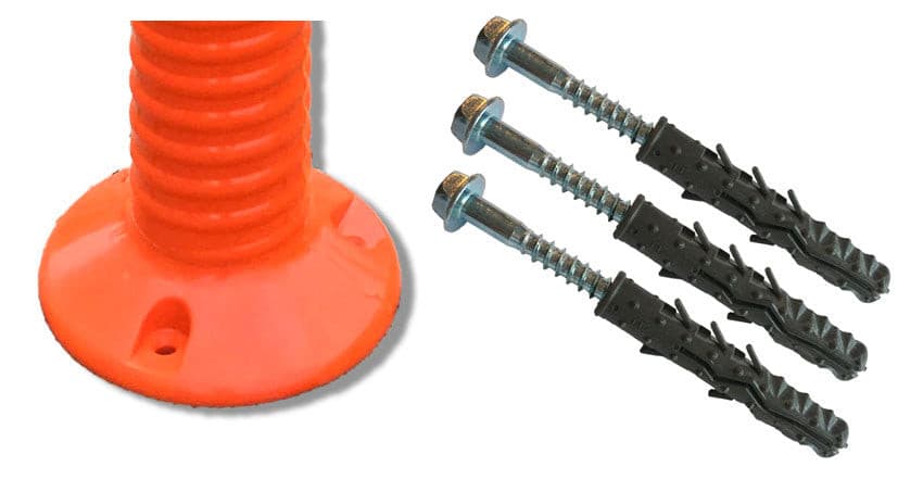 Absperrpfosten 45cm flexibel orange 2 reflex Ringe +Schrauben.
