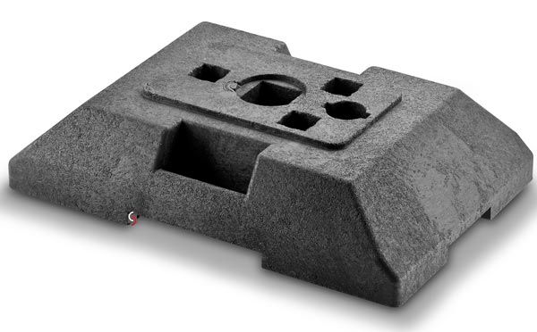Fußplatte K0 40x60cm Aus 100% Recycling – 18kg, Leicht, Für Baustellenabsicherung, Nicht Für Drehadapter