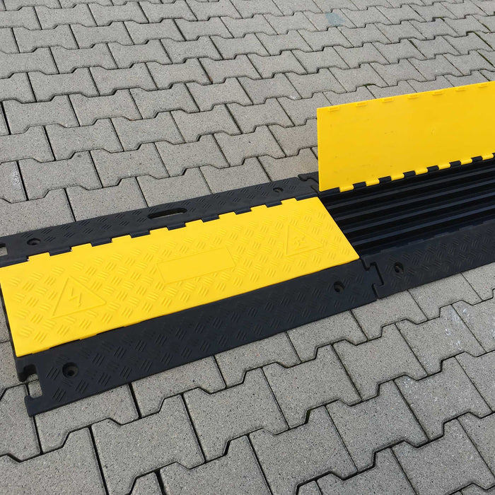 UvV Kabelbrücken Schlauchbrücke mit Abdeckung Hartgummi schwarz, gelb