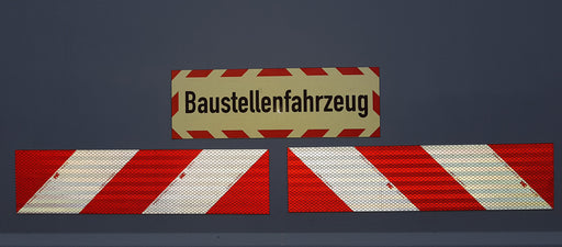 UvV-Shop UvV 3M Kfz-Warnmarkierung Magnet 4x564mm + 1 x Zusatzschild Baustellenfahrzeug 450x150mm